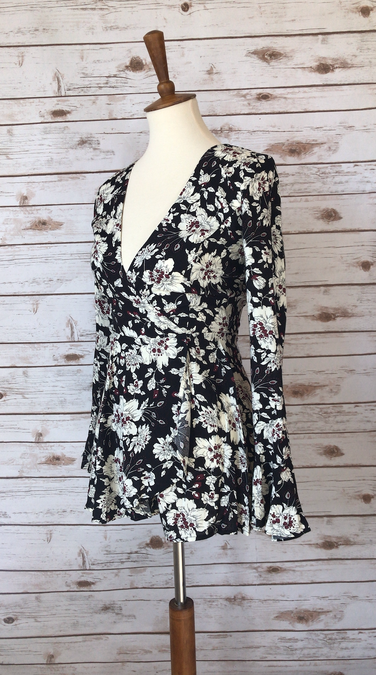Cassandra Black Floral Romper FINAL SALE
