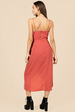 Mariah Solid Midi Wrap Dress - Elizabeth's Boutique 