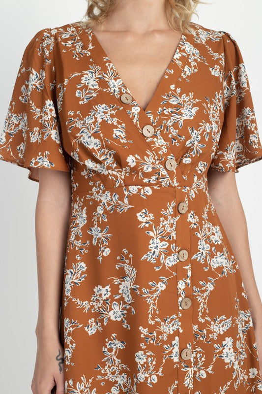 Sydney Brown Floral Dress Elizabeth's Boutique Sydney Brown Floral Dress Elizabeth's Boutique