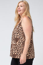 Leopard Print Cami Plus Size Top - Elizabeth's Boutique 