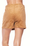 Side Button Up Wrap Corduroy Skirt-Camel - Elizabeth's Boutique 