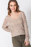 Aaliyah Pullover- Taupe - Elizabeth's Boutique 