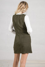 So Close to My Heart Olive Suede Dress - Elizabeth's Boutique 