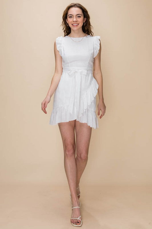 Alicia Off White Wrap Dress - Elizabeth's Boutique 
