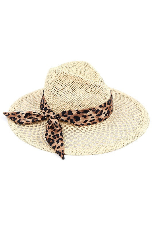 Honeycomb Shape Animal Print Panama Sun Hat