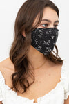 Floral Face Mask- Black - Elizabeth's Boutique 