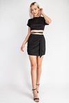 Draped Black Mini Skirt