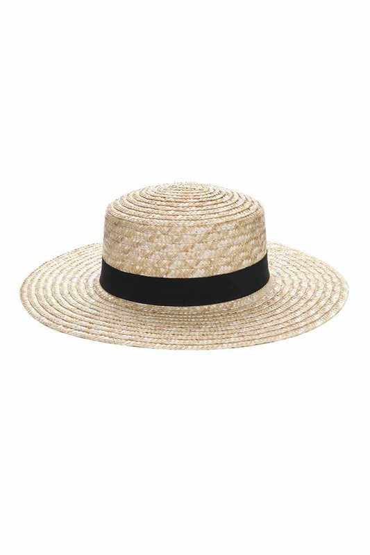 Straw Flat Boater Sun Hat