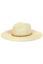 Braided Chain Strap Ivory Sun Hat