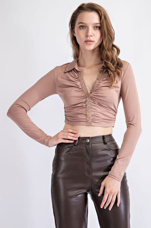 REORIAFEE Trendy Fall Clothes for Women 2022 Tiktok Casual Shirt V-Neck  Ruffle Tops Beige L