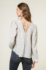 Falling In Love Floral Ivory Long Sleeve Blouse