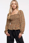 Fall In Love Olive Floral Top