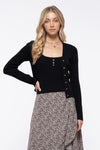 Nothing But the Best Cardigan & Top Set- Black