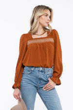 Your On My Mind Long Sleeve Top- Copper