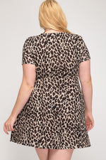 Adeline Leopard Print Plus Size Dress - Elizabeth's Boutique 