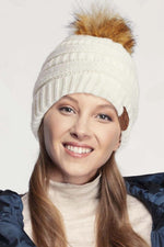 Perfectly Cozy Knitted Beanie- Ivory - Elizabeth's Boutique 