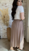 Taupe Button Down Maxi Skirt