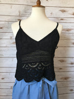 Black Crochet Top - Elizabeth's Boutique 
