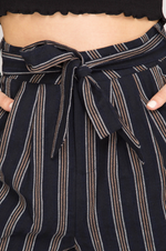 Amanda Striped Woven Cuffed Shorts with Sash - Elizabeth's Boutique 