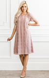 Elisie Dusty Pink Lace Dress - Elizabeth's Boutique 