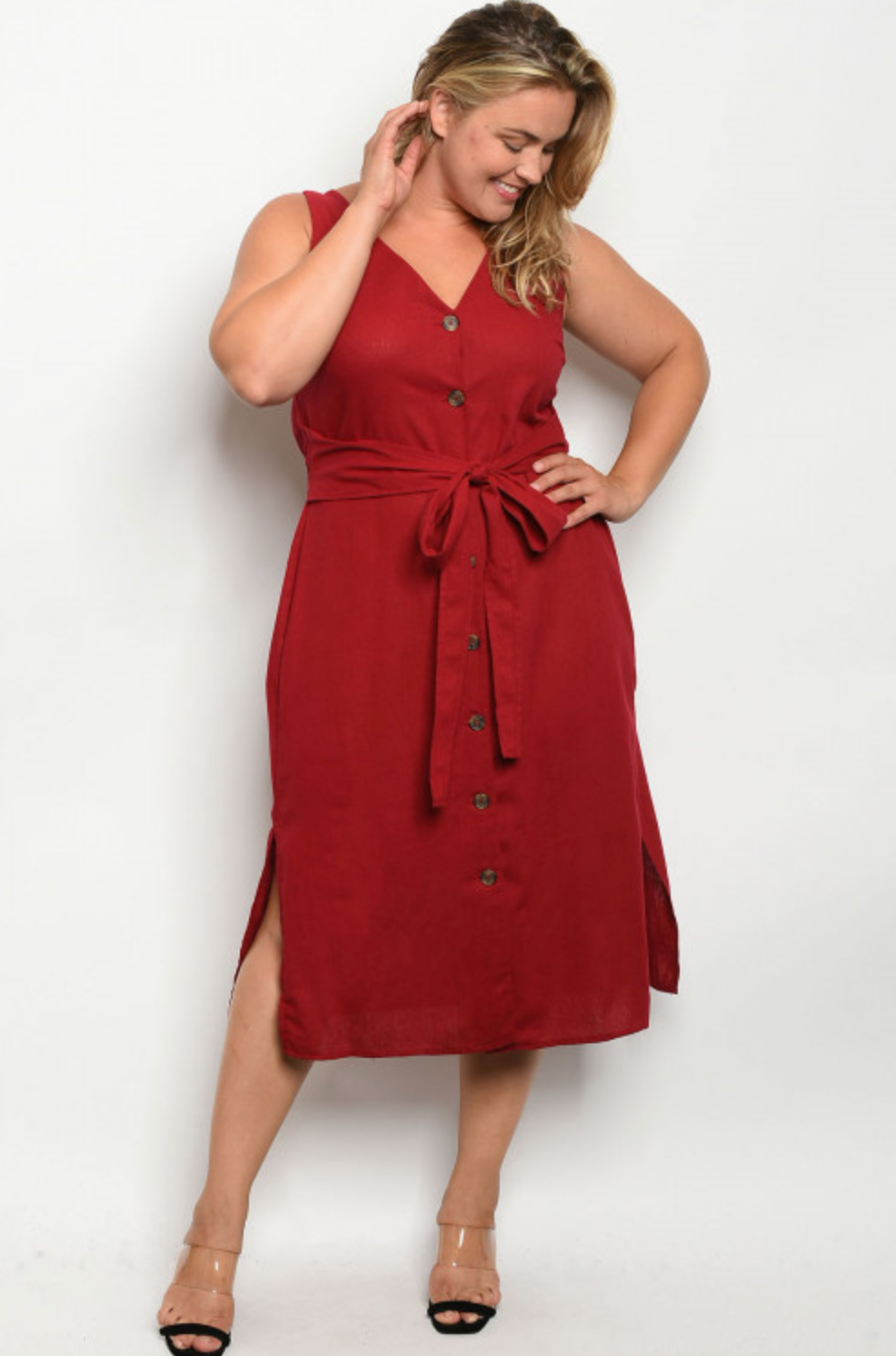 Lola Burgundy Plus Size Dress – Elizabeth's Boutique