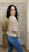 Aaliyah Pullover- Taupe - Elizabeth's Boutique 