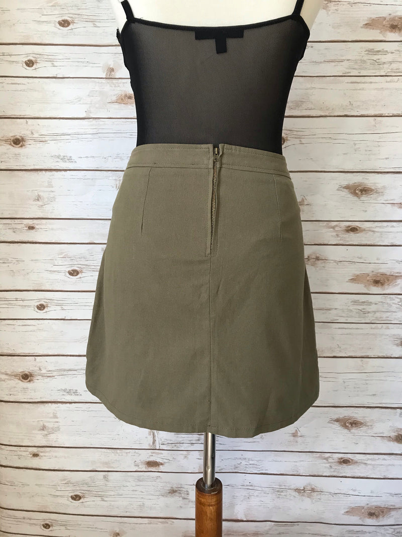 Olive Paneled Solid Mini Skirt - Elizabeth's Boutique 