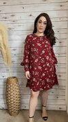 Addison Floral Red Dress - Elizabeth's Boutique 