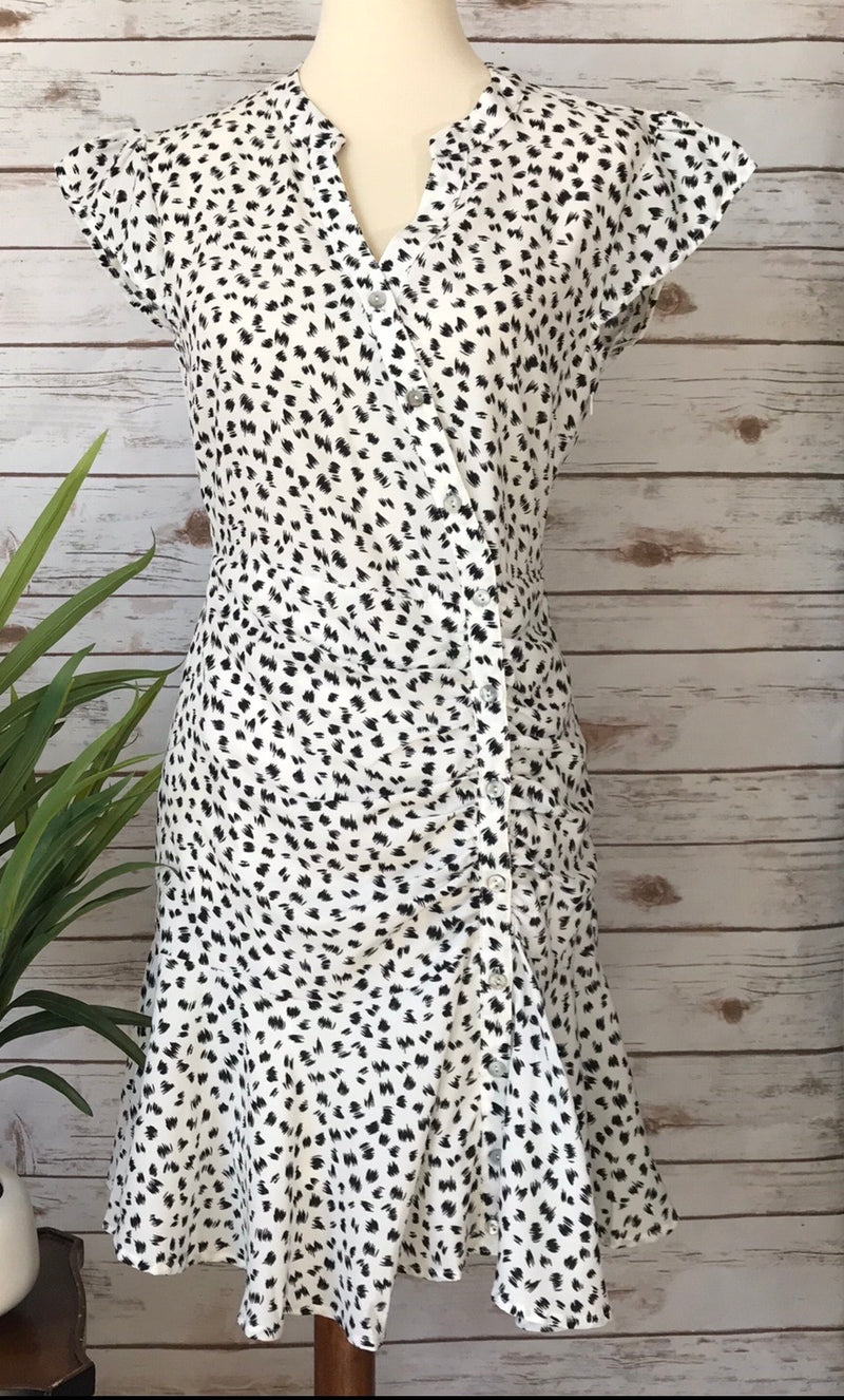 White Animal Print Dress - Elizabeth's Boutique 