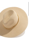 Braided Chain Strap Ivory Sun Hat