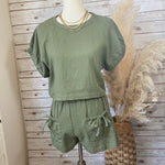 Meant To Be Olive Two Piece Set