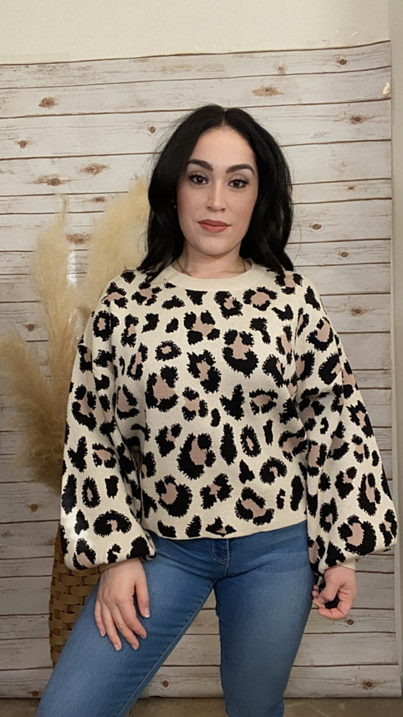 She's In Charge Animal Print Pullover - Elizabeth's Boutique 