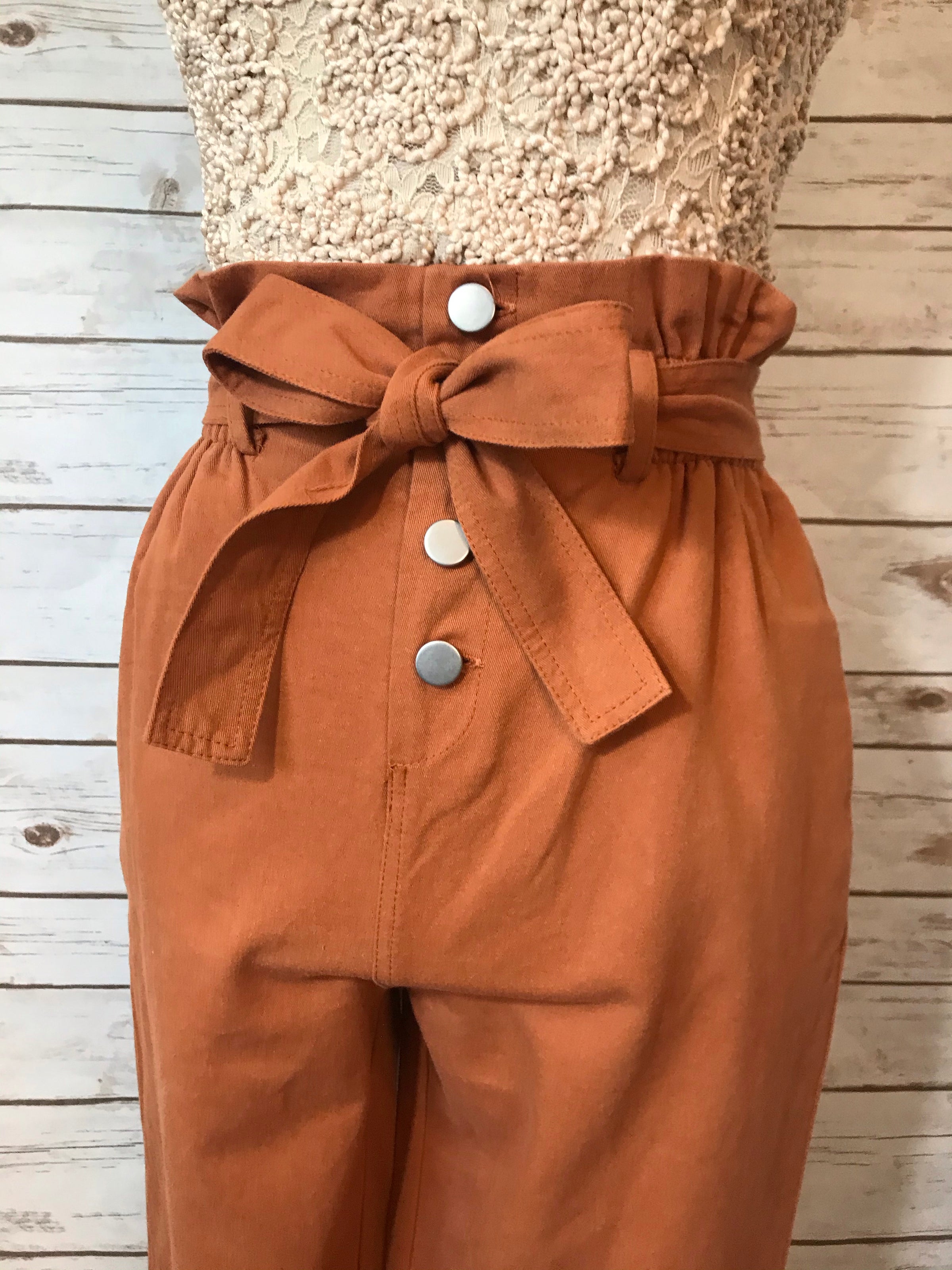 Emileen High Waist Rust Pants – Elizabeth's Boutique