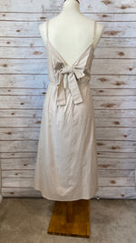 Doreen Taupe Button Down Midi Dress - Elizabeth's Boutique 