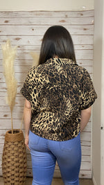 Leopard Print Button Up Top - Elizabeth's Boutique 