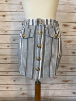 Rebecca Button Front Cargo Mini Skirt - Elizabeth's Boutique 