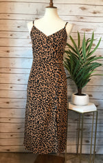 Alyssa Leopard Print Corduroy Dress - Elizabeth's Boutique 