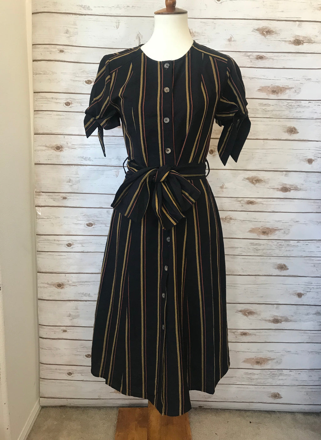 Delilah Striped Button-Down Midi-Dress - Elizabeth's Boutique 