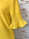 Mika Mustard Sleeved Top - Elizabeth's Boutique 