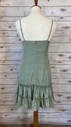Sage Printed Ruffled Dress - Elizabeth's Boutique 