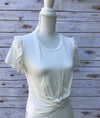 Tory Creme Top with Ruffled Sleeve - Elizabeth's Boutique 